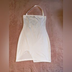 Halter Neck White Backless Bodycon Dress Size Small (4)